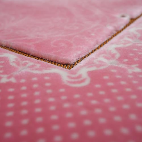 Modefa Orthopedic Islamic Prayer Rug | Large Padded Janamaz Sajjada | One Inch Thick Comfortable Soft Velvet Cushion Muslim Namaz Sajadah | Double Plush Foam (Topkapi Pink) - color: Topkapi Pink