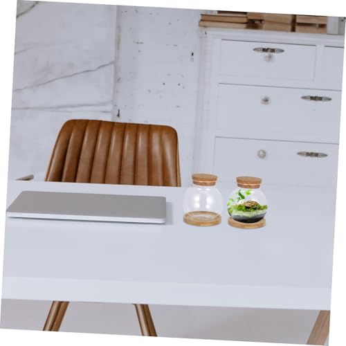 Desktop Hydroponic Glass with Lid Elegant Betta Fish Tank Mat for Plant Lovers for Home Office and Garden Decoration