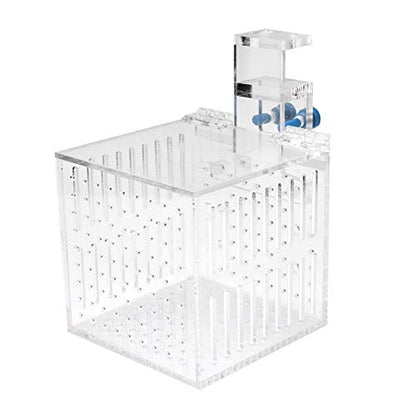 Acrylic Fish Isolation Box, Multifunctional Aquarium Isolation Box for New or Sick Fish, High Clarity Transparent Tank Divider with Adjustable Height for Open Fish Tanks