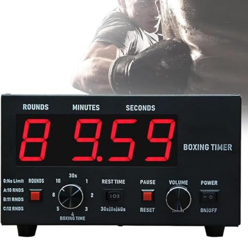 Portable Boxing Timer for Training Digital Gym Timer Gym Clock,Interval Timer,Workout Timer Interval Gym Timer with Led Lights Display for Workout Boxing Equipment (Red)