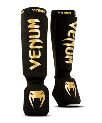 Venum Kontact Shin Guards - color: Black/Gold, size: X-Small