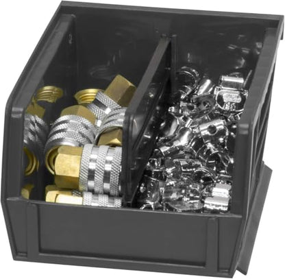 Akro-Mils 30210 AkroBins Plastic Storage Bins, 5"x4"x3", Black, 24-Pack | Space-Saving Stackable Bins for Garage, Pantry, Craft Organization - color: Black