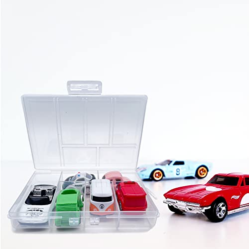 TeTeBak Plastic Organizer Box with Dividers - 2 PCS Small Plastic Container with Compartments, 6 Compartment Storage Box, Travel Organizer, Craft & Jewelry Storage - style: 6-GRIDS