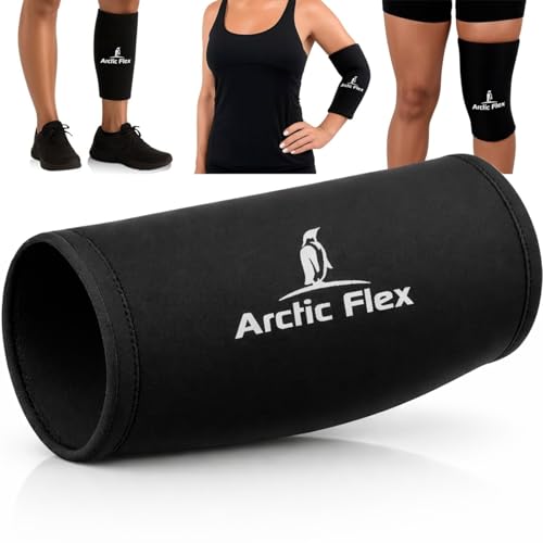 Arctic Flex Ice Sleeve for Knee, Elbow, Arm - Hot & Cold Freeze Pack Wrap | For Tennis Pain Relief, Tendonitis - Gel Compression Brace for Injuries - Therapy Compress - Reusable, 360 Coverage - size: X-Large