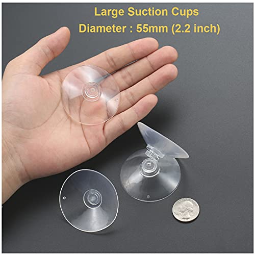 55mm 10 Pieces Large Suction Cups Clear Thick Without Hooks Without Holes, Professional Strength PVC Plastic Sucker Pads for Festivals Decoration Wall Bathroom Kitchen Car Bird Feeder - size: 55mm 10pcs