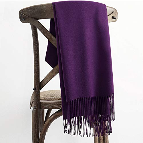 Pashmina Shawl Wraps Scarves Evening Dresses Wedding Bridesmaid for Women - color: Deep Purple