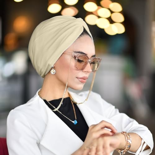 para life Knot Turbans for Women, Breathable Instant Turban|Standard Size Cotton|Pre-tied Scarf, Hijab Cap&Undercap - color: Blonde