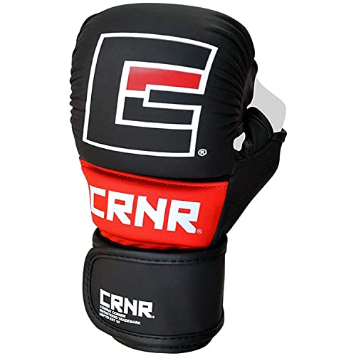 Combat Corner MMA Spar Gloves for Men and Women - MMA, Kickboxing, Muay Thai Sparring Training Gloves | Black - size: Small-Medium