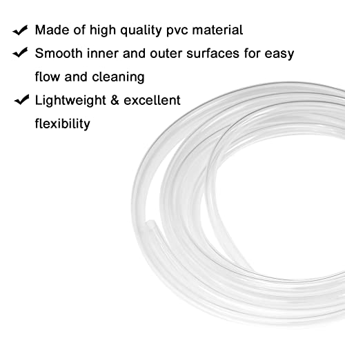 Eoiips 1/4" ID PVC Vinyl Tubing, 1/4" ID x 3/8" OD Flexible Clear Plastic Tubing Industrial Grade Lightweight Hybrid PVC Hose Tube BPA Free Air Hose Line, 25FT - size: 1/4" ID, style: 25FT