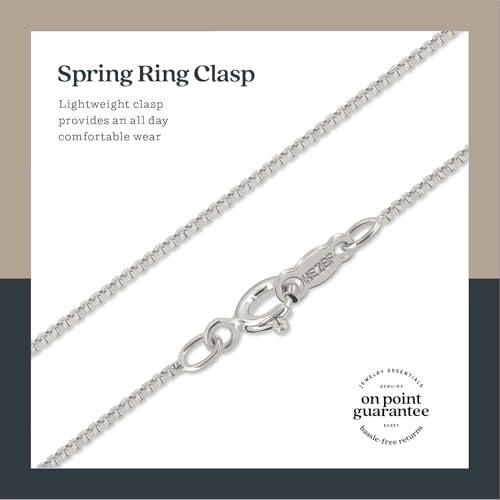 KEZEF 18K Gold Plated 925 Sterling Silver Box Chain Necklace for Women, 1mm Thin & Sturdy Italian Chain Necklace, Rose Gold & Silver Available, 15/16/18/20/22/24/30 Inch - color: Sterling Silver, size: 30 Inch
