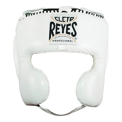 CLETO REYES Boxing Headgear with Cheek Protection for Men and Women, Protective Head Guard Face Saver, Sparring Fighting - color: WHITE, size: Small