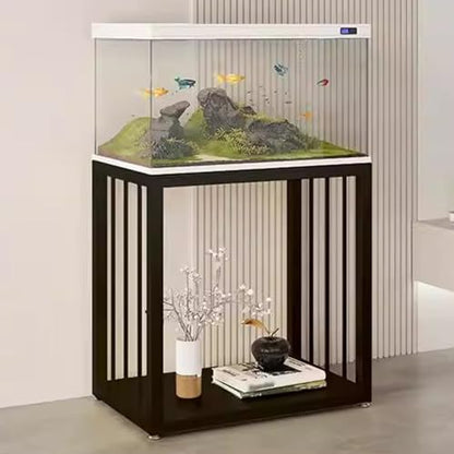 Carbon Steel Construction, No Assembly Required, Heavy-Duty Fish Tank Base,Perfect For Living Rooms, Balconies, And Home Offices(Black,LxW40x40cm/15.7x15.7in) - color: Black, size: LxW40x40cm/15.7x15.7in