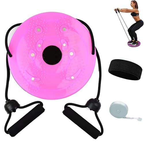 Waist Sculptor, 2026 New Lovely Waist Twister Machine Exercise with Arm Bands, Adjustable Ab Twister Board Twisting Waist Disc for Legs, Buttocks, Hip Exercise Training, Shaping the Body - color: Pink