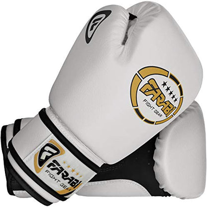 Kids Boxing Gloves for 3-10 Years 4 oz Youth Boxing Gloves Junior Punching Gloves MMA Muay Thai Boys and Girls Training Gloves - color: White/Black