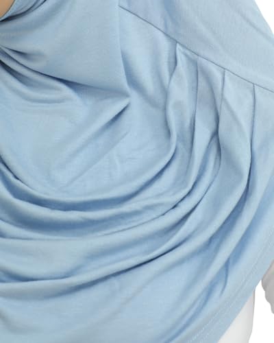 Prien Plain Ready To Wear Hijab for Women, Muslim Instant Turbans, Soft Jersey Scarf, Islamic Clothes, Long Hijabs, Abaya - color: Blue