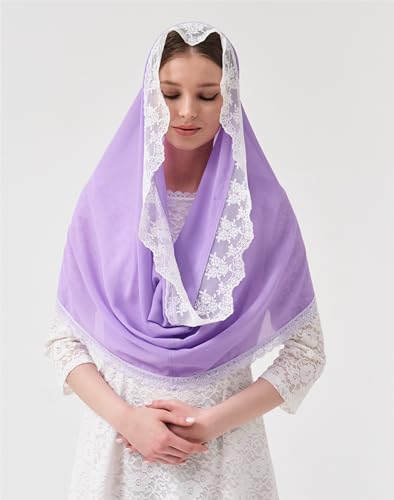 Leimandy Infinity Chapel Veil Hijab Scarf Head Wrap for Muslim V96 - color: Lavender