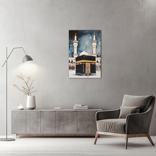 Mosque Canvas Wall Art Framed（Mosque-1,16x24inch (40x60cm) - color: Mosque-1, size: 16"L x 24"W