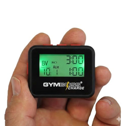 Gymboss Charge Interval Timer and Stopwatch - color: Black / Red