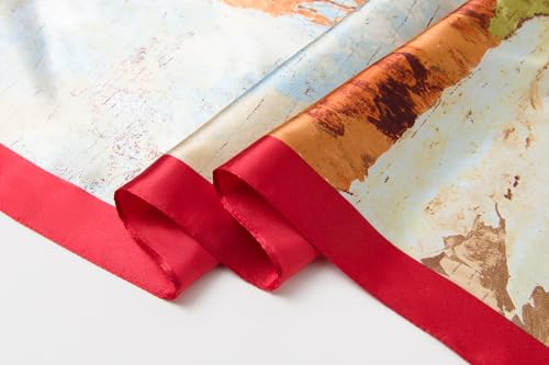 Silk-Feel 35x35 Satin Hair Scarf | Multi-Way Head Wrap for Sleep, Style & Hijab | Gift-Ready Fashion Scarf for Women - color: Yellow-birch Tree