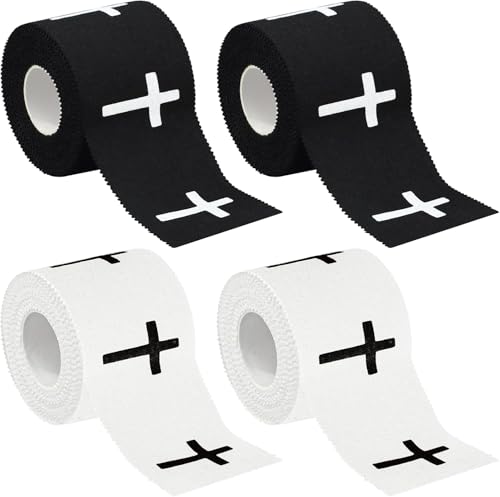 Christian Athletic Sports Tape with Cross Design - 4-Pack Breathable Cotton Wrist Wrap, 2in x 23ft for Soccer, Baseball, Boxing & Gym Training, Inspirational Faith-Based Fitness Accessory