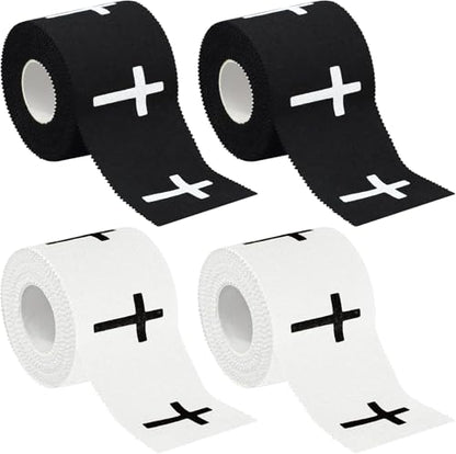 Christian Athletic Sports Tape with Cross Design - 4-Pack Breathable Cotton Wrist Wrap, 2in x 23ft for Soccer, Baseball, Boxing & Gym Training, Inspirational Faith-Based Fitness Accessory