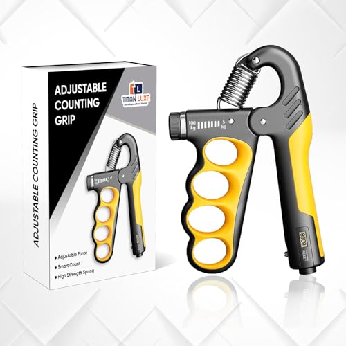 Grip Strength Trainer – Adjustable Resistance Hand Grip Strengthener (11-220 Lbs/5-100KG) with Auto Electronic Counter | Forearm & Finger Exerciser for Athletes, Musicians, Injury Recovery - color: Orange
