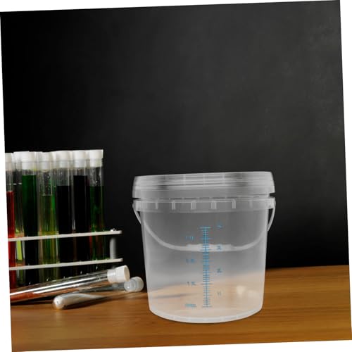 Clear Plastic Bucket with Lid: 5l Thickened Measuring Pail for Accurate Liquid Measurement - Handheld Bucket for Kitchen and Laboratory