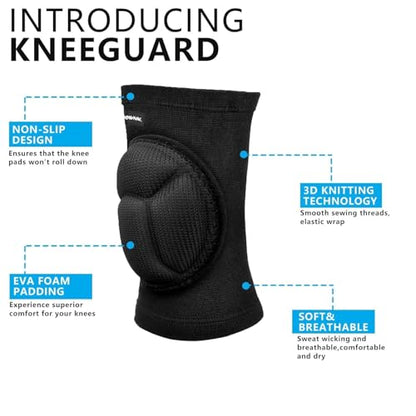 Knee Pads Volleyball Women 6XS-2XL - Basketball Knee Pads Wrestling Gear Breathable Teen Men Women for Volleyball Football Soccer Basketball L