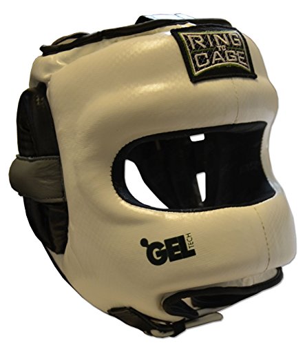 Deluxe Full Face GelTech Sparring Headgear Synthetic Leather for Boxing, Muay Thai, MMA, Kickboxing - size: Large (also fits X-Large size)