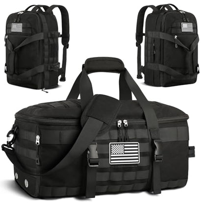 Gym Bags for Men Women, Carry On Luggage 22x14x9 Airline Approved, Tactical Duffle Bag with Shoe Compartment, 3 in 1 Carry on Travel Backpack with Wet Pocket, Weekender Overnight Bag, Black - color: Black, size: Medium