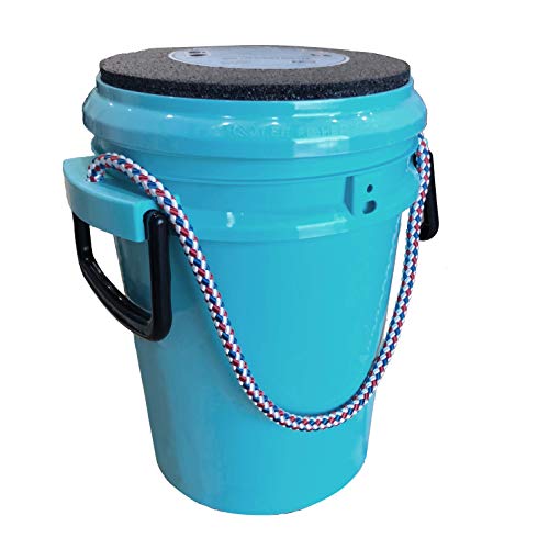 5 Gallon ISmart Bucket Rope Handle with Padded Seat (Aqua) - color: Aqua