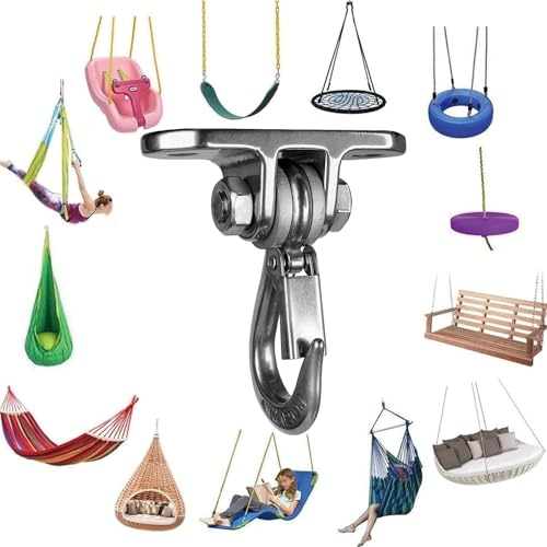 Heavy Duty Swing Hanger Stainless Steel 304 Antirust,800 lb Capacity 180° Silent Swing, Playground Porch Swing Set Indoor Outdoor - size: 2 Holes-180°
