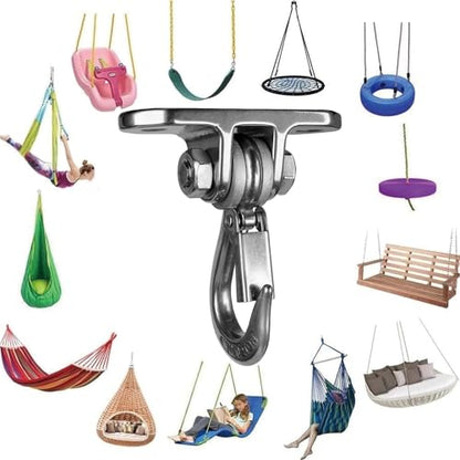 Heavy Duty Swing Hanger Stainless Steel 304 Antirust,800 lb Capacity 180° Silent Swing, Playground Porch Swing Set Indoor Outdoor - size: 2 Holes-180°