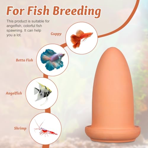 Sosoport Fish Breeding Cone Angelfish Spawn Barrel Clay Aquarium Breeding Cone with Smooth Surface for Fish Eggs Water Filtration Spawning 6.69 X 3.93 X 3.93 in