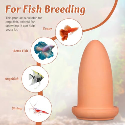 Sosoport Fish Breeding Cone Angelfish Spawn Barrel Clay Aquarium Breeding Cone with Smooth Surface for Fish Eggs Water Filtration Spawning 6.69 X 3.93 X 3.93 in