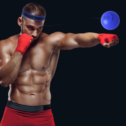 Reflex Ball Headband Multifunctional Fun Effective Reaction Training | Kids Beginners Punching Headband for Professionals Enthusiasts Beginners Amateurs Lovers Families Friends - color: Blue ball