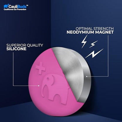 CauliBuds™ Cauliflower Ear Magnet - Premium Silicone Ear Magnets Cauliflower Ear - Pressure Earrings Magnetic Ears - Treatment in BJJ, Wrestling, MMA, & Rugby - Cauliflower Ear Draining Kit (Pink) - color: Pink