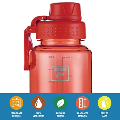 Fanhaw 32 oz Clear BPA-Free Tritan Water Bottle with Fast-Flow Spout Lid, BPA-Free & Leak-Proof Wide-Mouth Reusable Bottle for Gym, School & Office, Back to School Essentials (Red) - color: Red