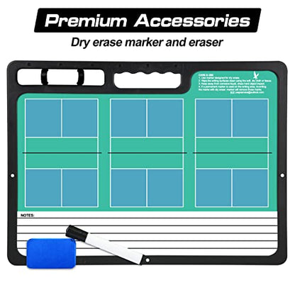 LEAP Coach Board Premium Tactical Clipboard Two Sides with Full & Half Court Dry Erase Marker Board for Basketball, Baseball, Soccer, Football, Hockey - color: Badminton / Pickelball