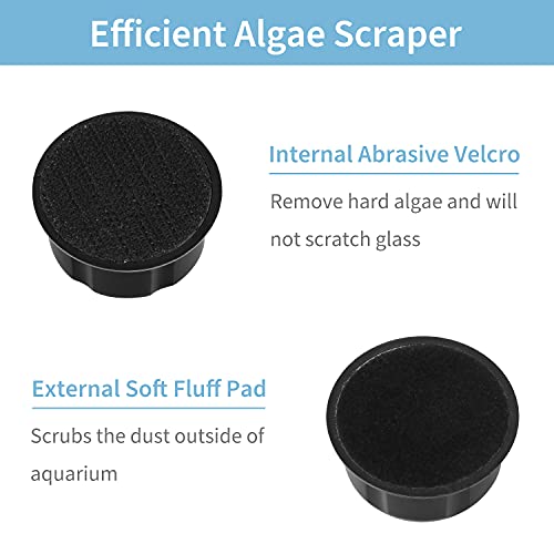 Pawfly Aquarium Magnetic Brush for Glass Fish Tanks 1.5 Inch Stain Scrubber Pads Cleaning Tool for 3/5 Inch Thick Fresh & Marine Aquariums up to 10 Gallons (Not for Acrylic & Plastic Tanks) - size: 1 PCS