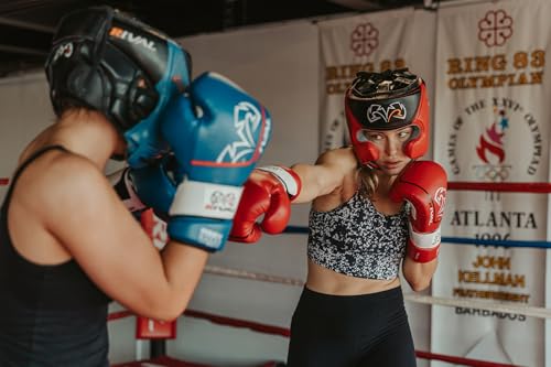 RIVAL Boxing RHG10 Intelli-Shock Headgear, D3O Front and Side Padding, Hook and Loop Back Adjustment with Lace on Top, and Anatomical Rear Head Pad Every Time - color: Black, size: X-Large