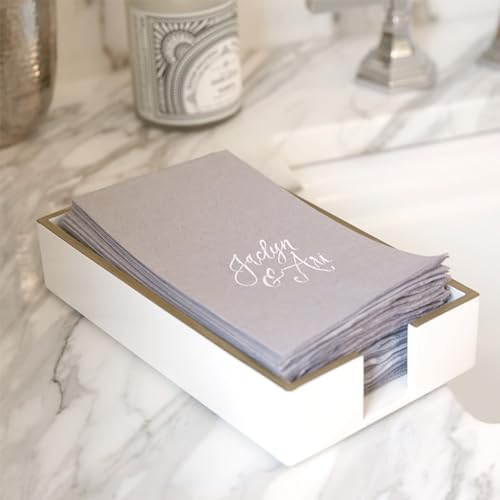 Paper Hand Towel Tray - Paper Guest Napkin Holder (White) - color: White