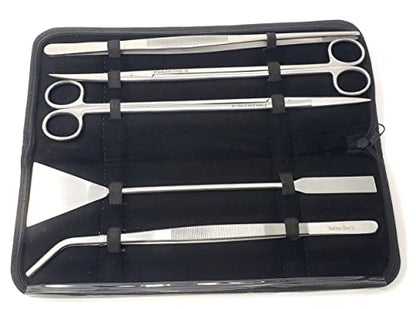 A2Z-Aquascaping Maintenance Tools Accessories,Anti-Rust Stainless Steel Tweezers Scissors Spatula for Aquarium Tank Clean, Fish Tank, Bonsai, Algae Scrapers (Set of 5 Pcs in A Case) - size: Set of 5 Pcs in A Case
