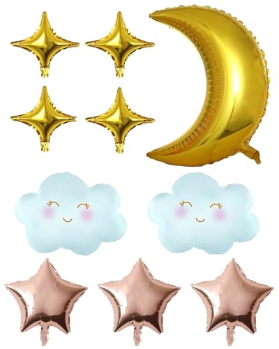 Cloud, Moon, Star Balloons Set - Baby Gender Reveal, Birthday Party Decorations