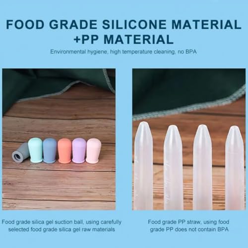 （6pcs） Liquid Droppers, and Plastic Pipettes Transfer Eyedropper with Bulb Tip for Candy Oil Kitchen Gummy Making - Multiple Colors
