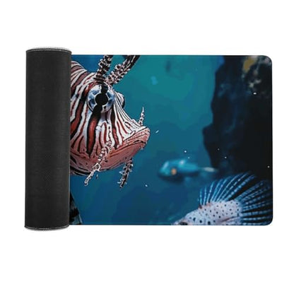 Large Size Gaming Mouse Pad Fish in Fish Tank Desk Mat Non-Slip Base Waterproof Desktop Writing Pad for Office Home - color: Fish in Fish Tank, size: 30x80cm