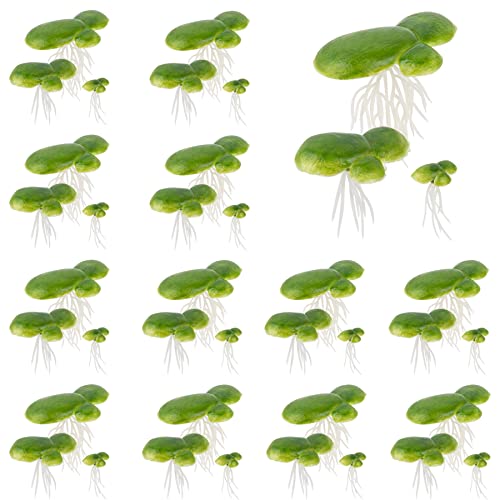 Framendino, 54 Pack Floating Aquarium Plants Artificial Plastic Fake Duckweed Simulation (3 Size) - size: 54 Pack