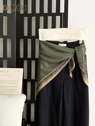 Triangle Shawls Scarf Head Hair Neck For Women Scarves Fashion Silk Feeling Lady Lightweight 51 * 23.6inch - color: K22-green Background With White Dots（51*23.6inch）
