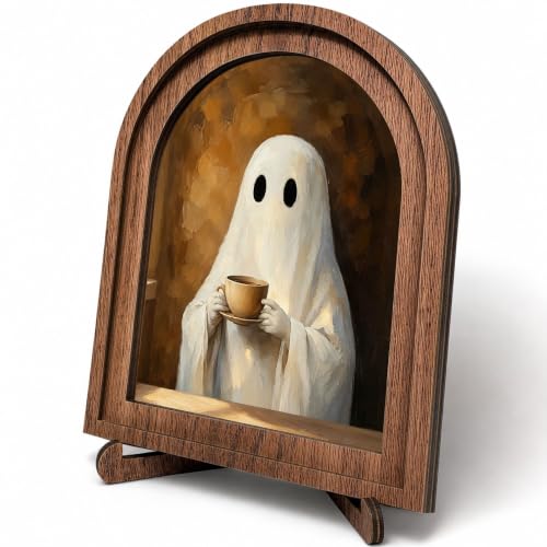 Ghost Coffee Arched Table Sign, Rustic Farmhouse Decor - color: Ghost Coffee Portrait