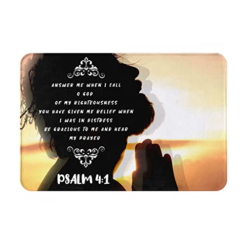 VIVACITE Prayer Mat Christian Prayer Rug for Prayer Room Décor Essentials - color: Psalm 4:1 Pray, size: 24" x 16" (Rectangular)